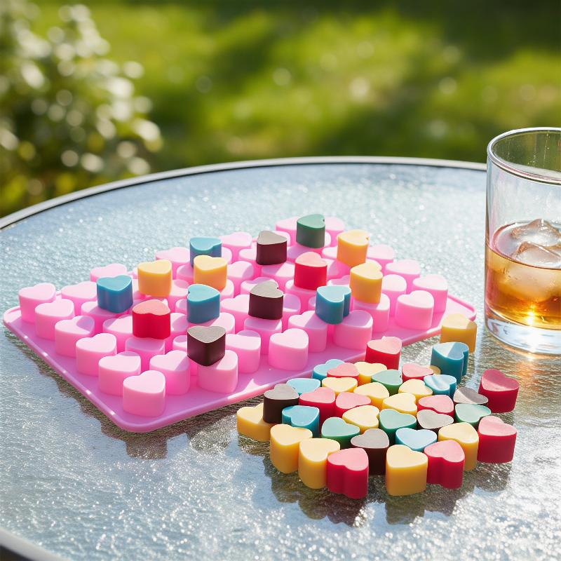 Soap Making Name - 55グリッド ハート型シリコンケーキ型 BPAフリー 再利用可能 ノンスティックトレイ チョコレート