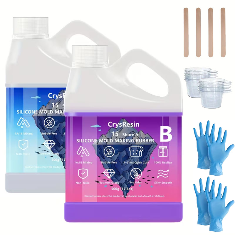 Soap Making Kits - 500ml 2本入り 液体シリコン モールド作成用、ソフトで非粘着性、耐久性があり、速硬化性のゴムキット、DIYレジンキャスティング、キャンドル、石鹸用