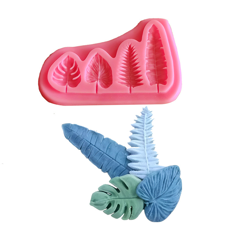 Soap Making Kits - ヤシの葉と亀の葉シリコーン型フォンダンケーキ型チョコレート石鹸型キッチンベーキングデコレーションケーキツール