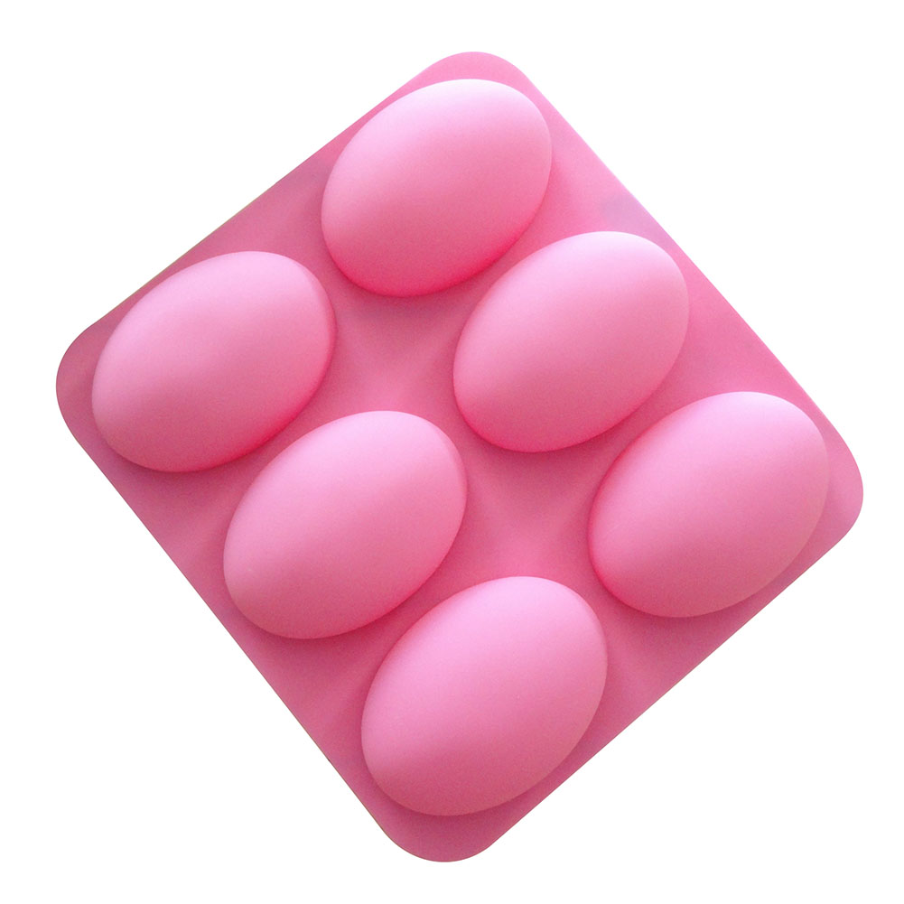 Soap Making Name - 多機能楕円形シリコン石鹸型、6つの空洞、ケーキベーキングパン、DIY石鹸製造用品、浮腫が簡単で清潔