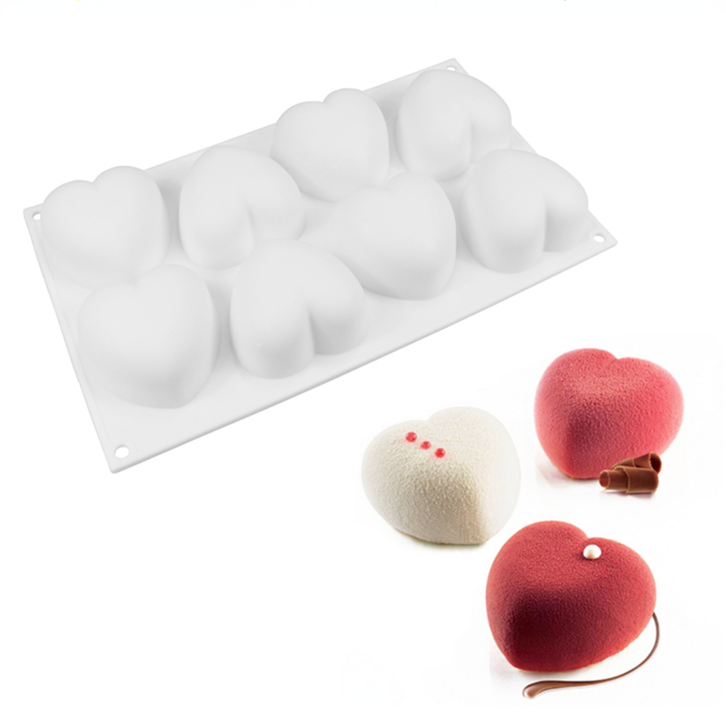 Soap Making Tray - ラブハートシリコーン石鹸型手作りキャンドル作成キット Diy チョコレートアイス石鹸石膏樹脂ケーキデコレーションベーキングツール
