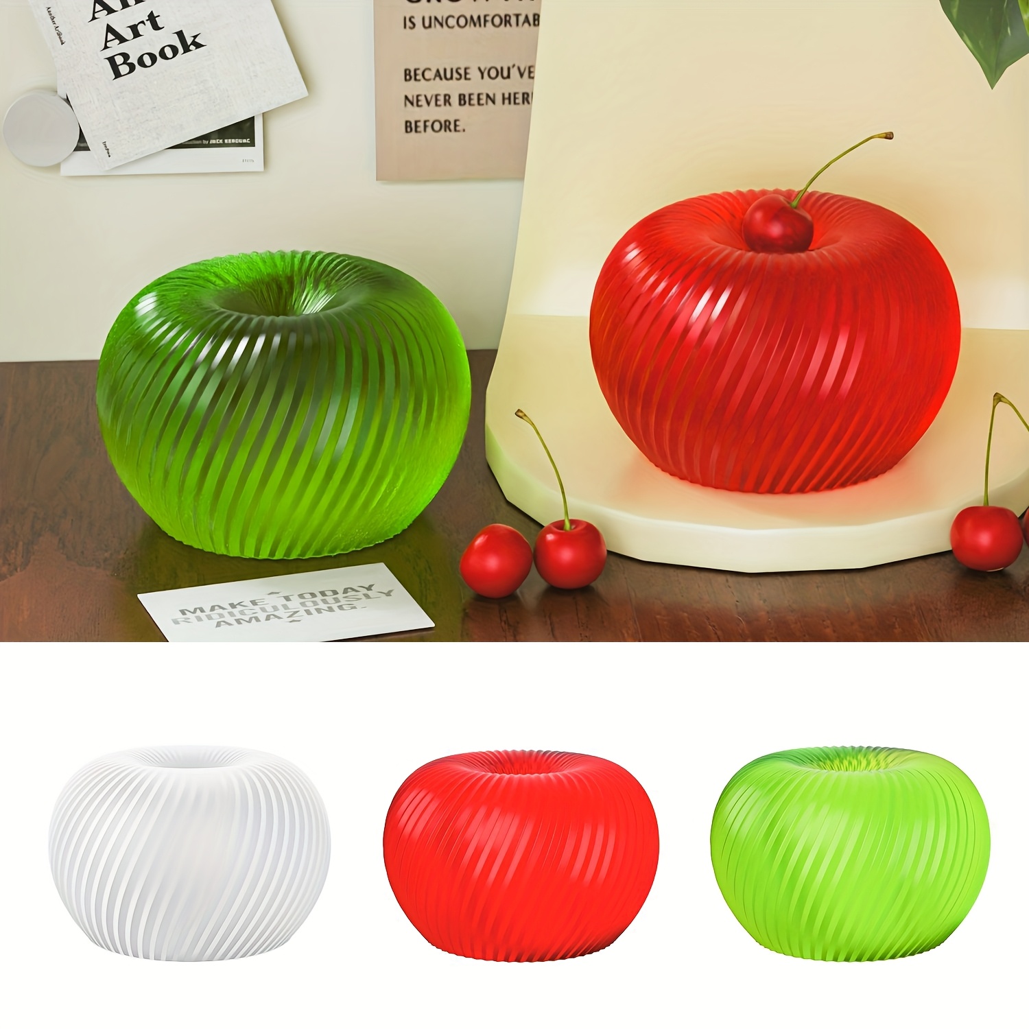 Soap Making Name - 石鹸、キャンドル、石膏工芸品の作成に適した、おしゃれな赤いリンゴ型のシリコンモールドで、お手入れが簡単です。