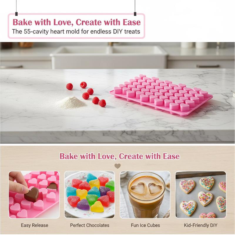 55グリッド ハート型シリコンケーキ型 BPAフリー 再利用 - Soap Making Name のレビューと価格