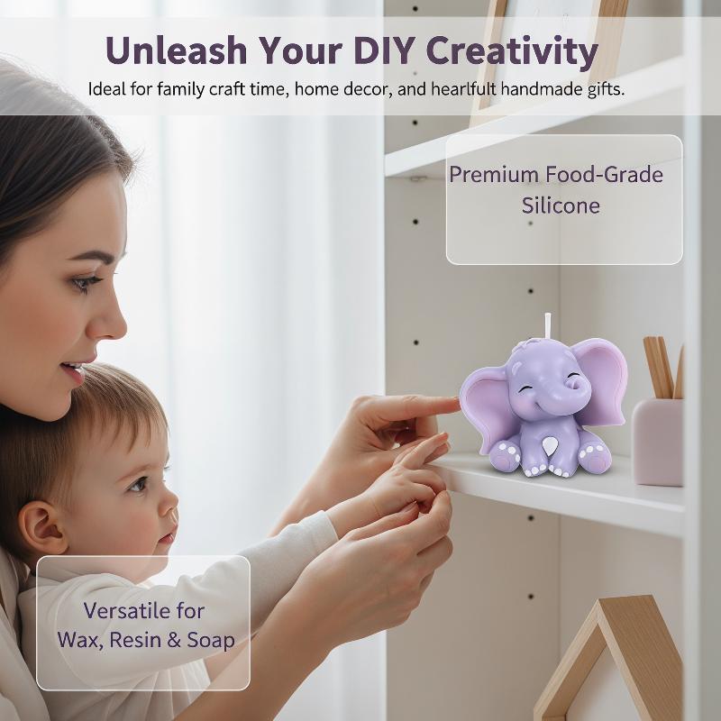 かわいい3D象型シリコンキャンドルモールド、簡単リリース、再 - Soap Making Kits のレビューと価格
