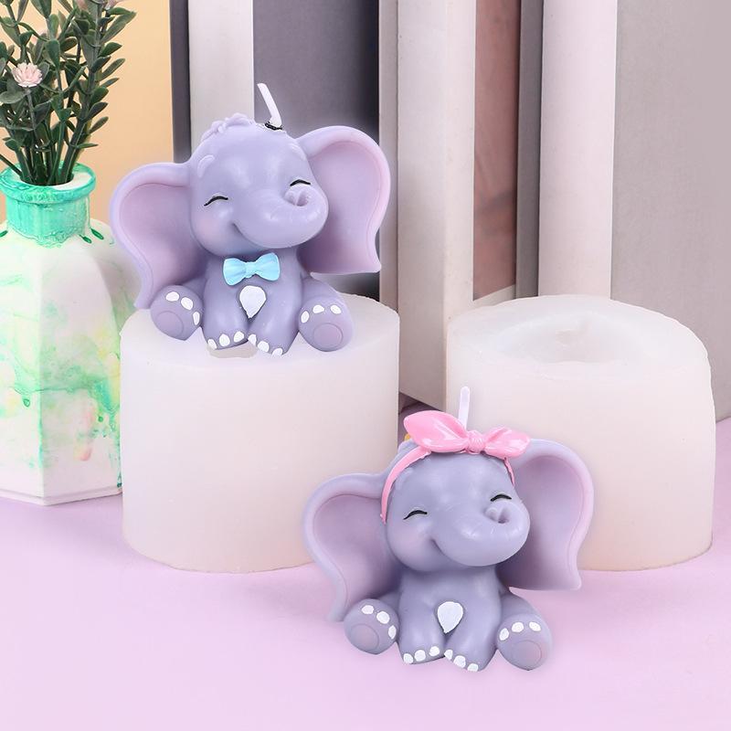 かわいい3D象型シリコンキャンドルモールド、簡単リリース、再 - Soap Making Kits のレビューと価格