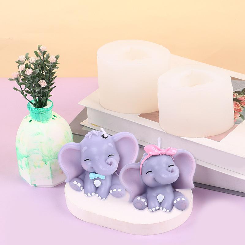 かわいい3D象型シリコンキャンドルモールド、簡単リリース、再 - Soap Making Kits のレビューと価格