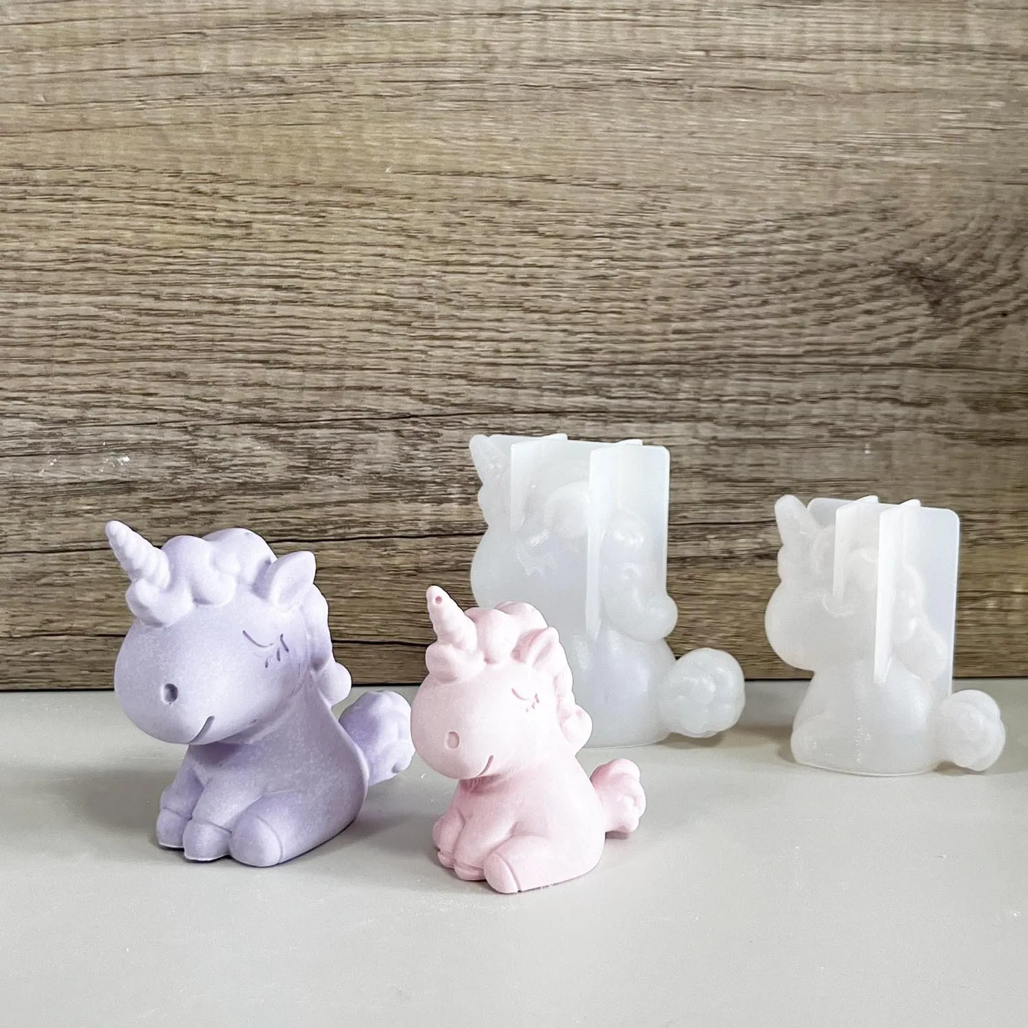 3D 幾何学的なシリコーンユニコーン猫鹿クマ型ソープキャンド - Soap Making Name のレビューと価格