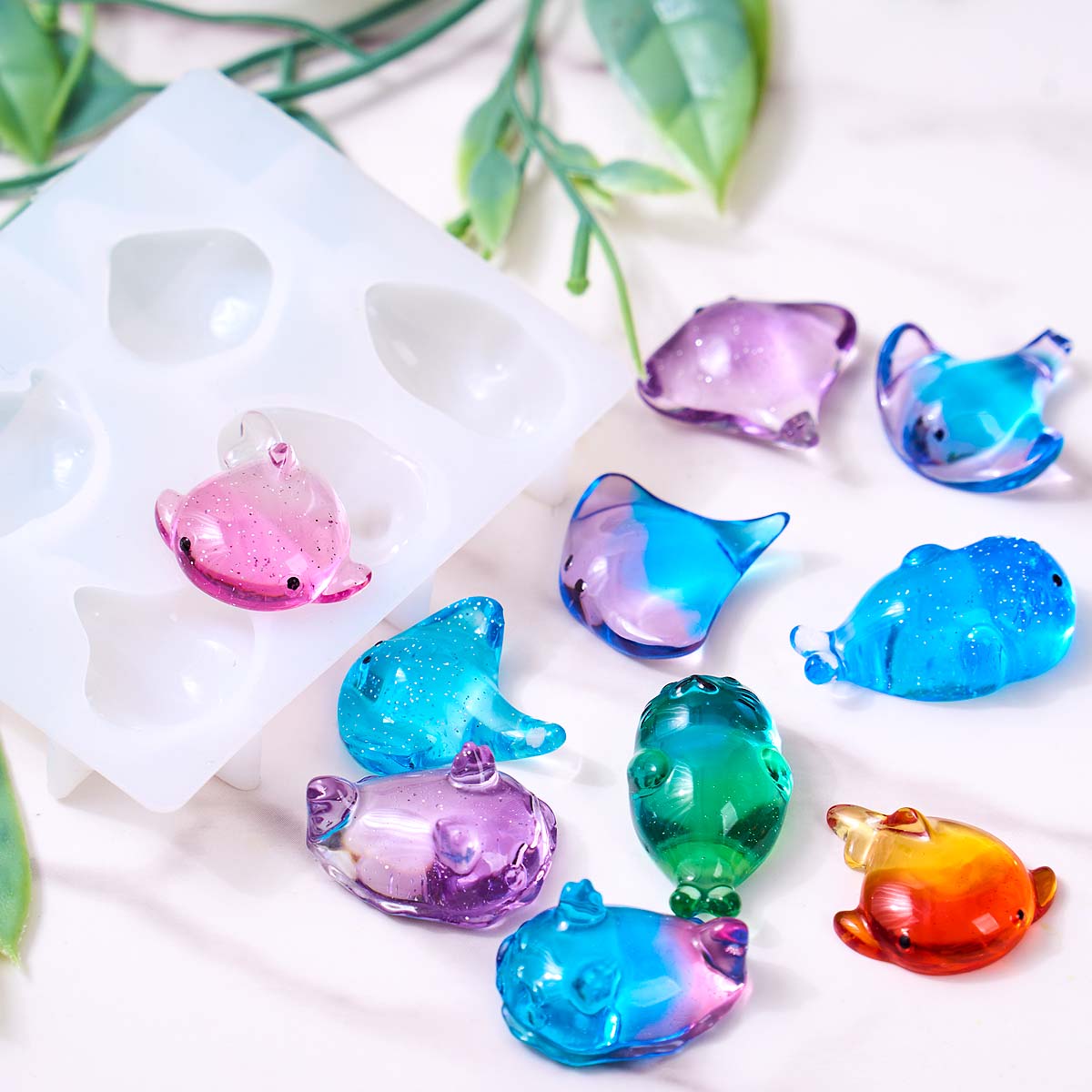 3Dヒーリング可愛いマンタ鯨シリコンモールドDIYキーホルダ - Soap Making Name のレビューと価格