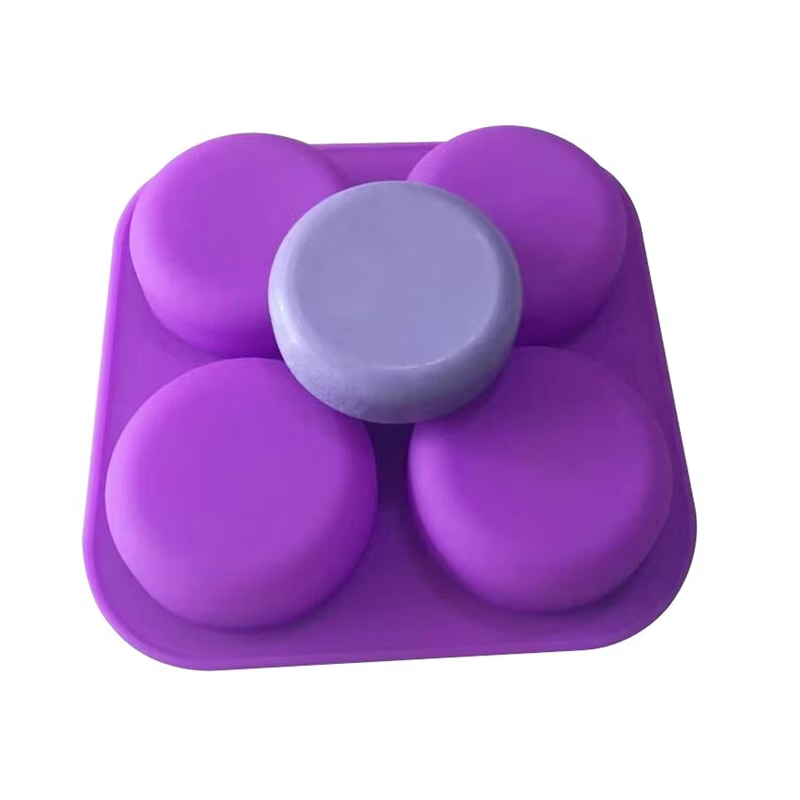 1-2個入り 4つの空洞を持つ再利用可能な丸型シリコン石鹸型 - Soap Making Tray のレビューと価格