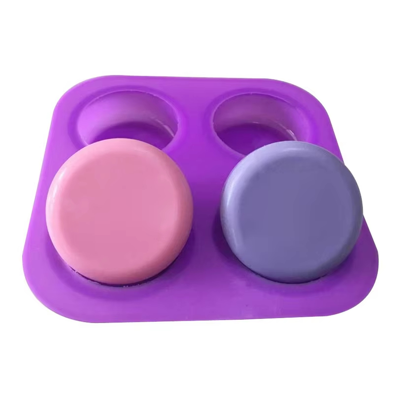 1-2個入り 4つの空洞を持つ再利用可能な丸型シリコン石鹸型 - Soap Making Tray のレビューと価格