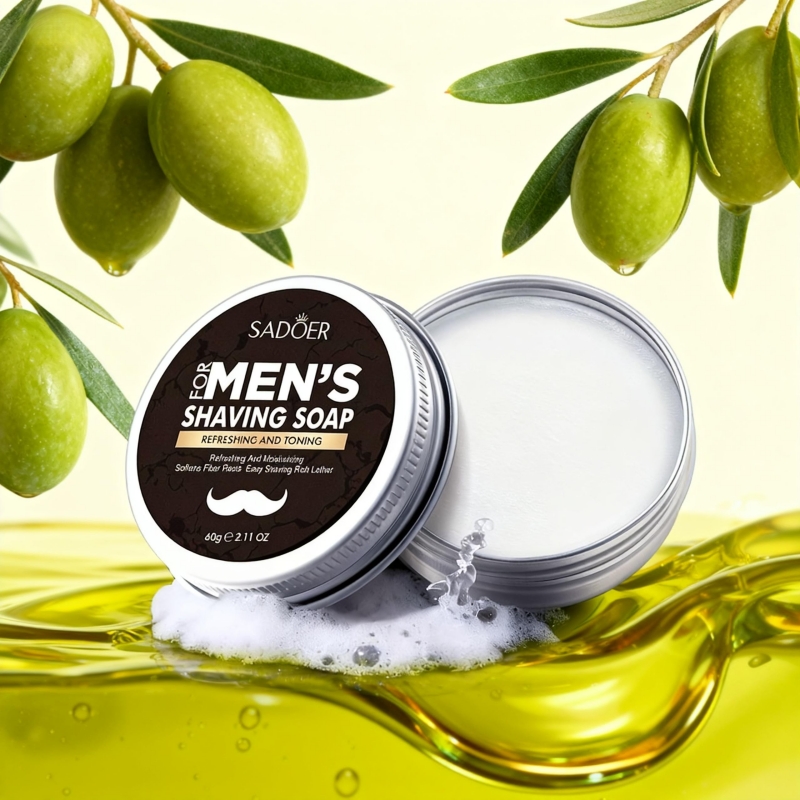 メンズシェービングソープ、ミントエキスとオリーブフルーツオイ - Soap Making Ingredient のレビューと価格