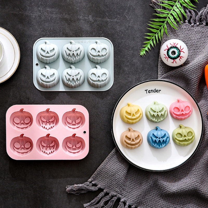 6-in-3 カボチャ型シリコンモールド ハロウィンケーキ型 - Soap Making Name のレビューと価格
