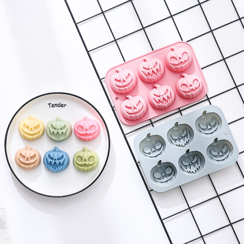 6-in-3 カボチャ型シリコンモールド ハロウィンケーキ型 - Soap Making Name のレビューと価格
