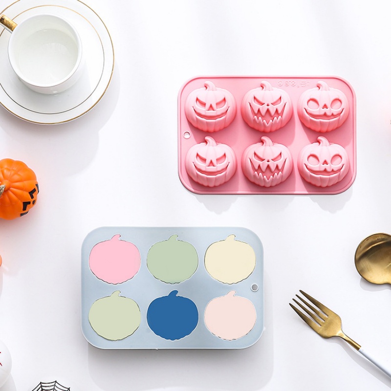 6-in-3 カボチャ型シリコンモールド ハロウィンケーキ型 - Soap Making Name のレビューと価格