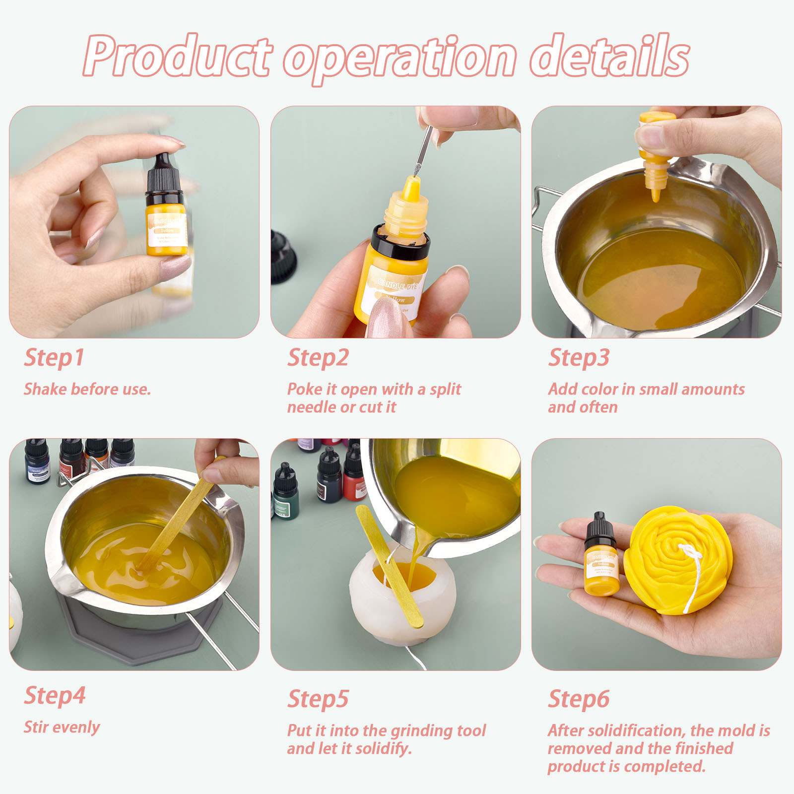 5 ミリリットル/ボトルキャンドルワックス顔料着色剤非毒性ソ - Soap Making Ingredient のレビューと価格